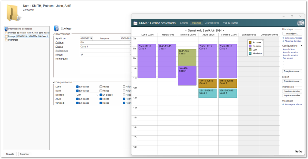 planning ecoles motessori gestion des enfants