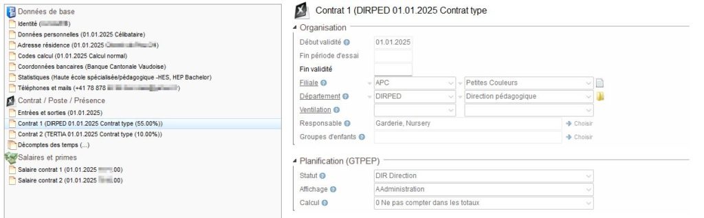 SAINet module salaire gère le multicontrat