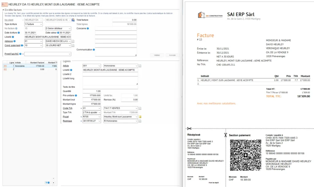 Facturation et suivi des débiteurs : factures, encaissements et rappels dans sai Build